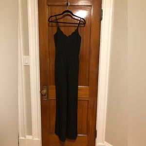 Black Socialite Scalloped Top Jumpsuit XS